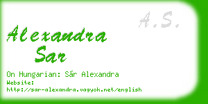 alexandra sar business card